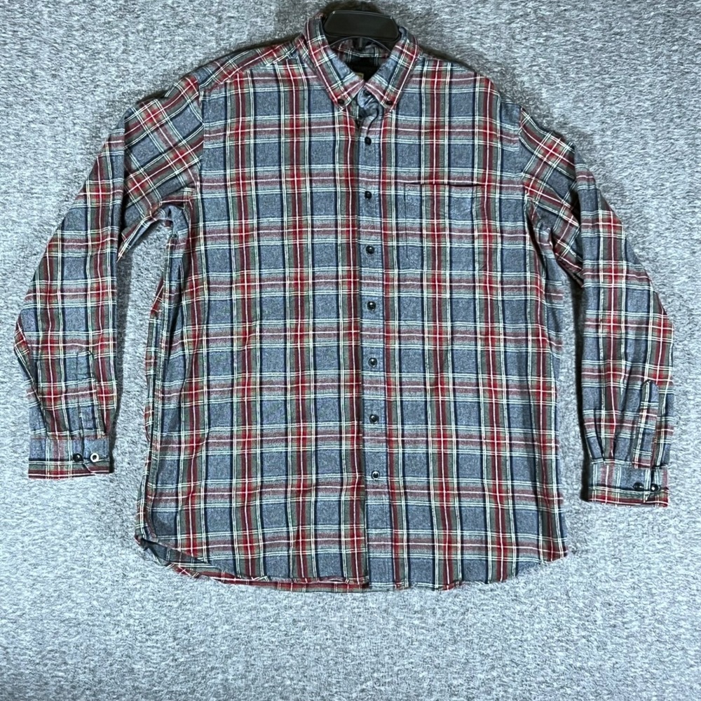 LL Bean‎ Traditional Fit Mens L Tall Plaid Flannel Shirt Long Sleeve Cotton